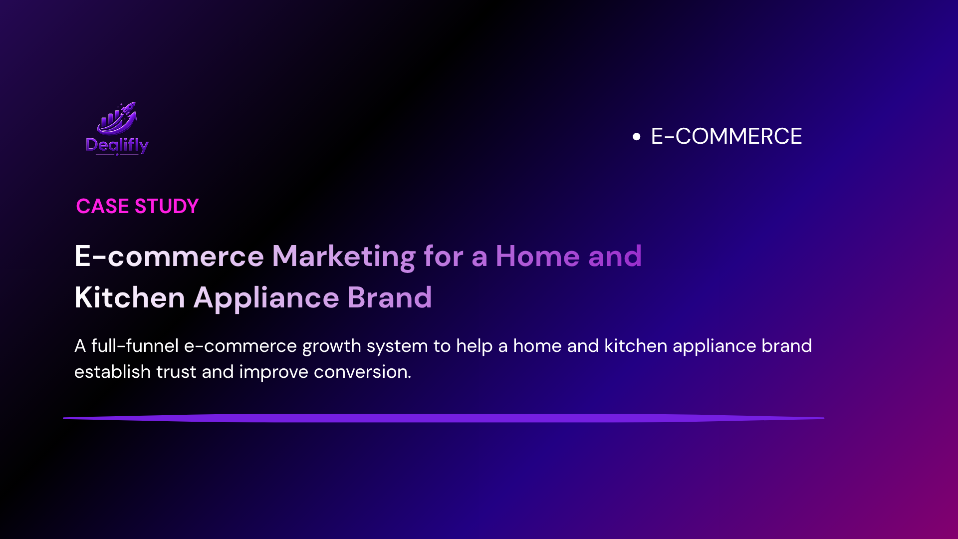 Dealifly case study cover for an e-commerce growth system for a home and kitchen appliance brand