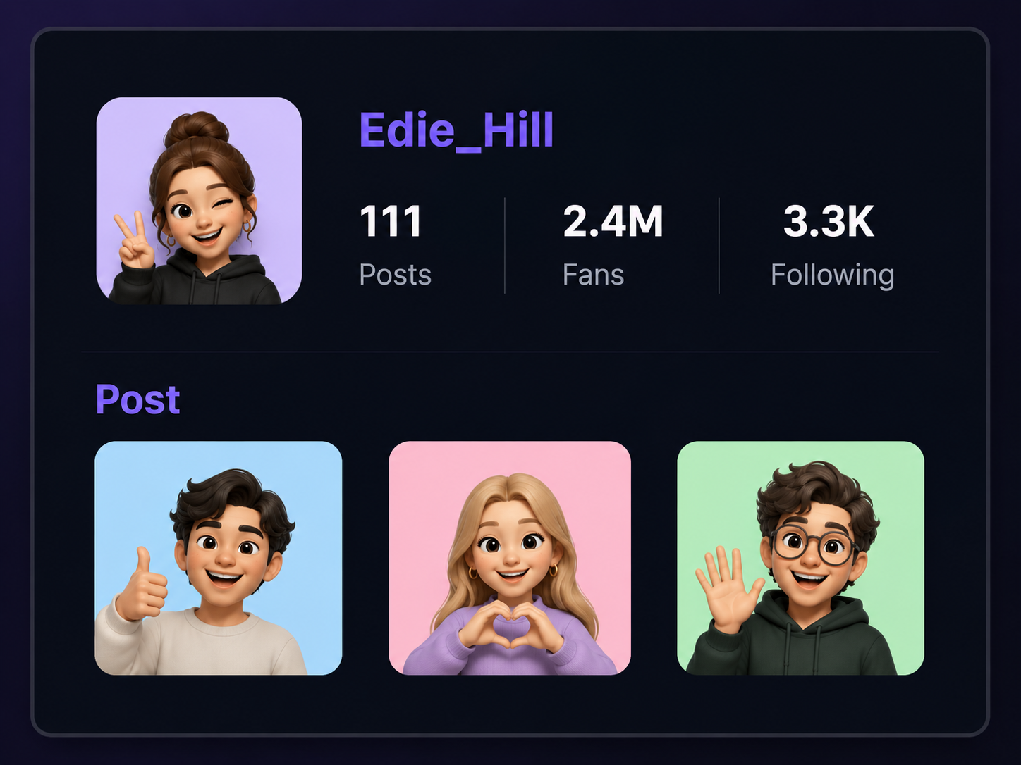 Social media growth profile and content campaign dashboard